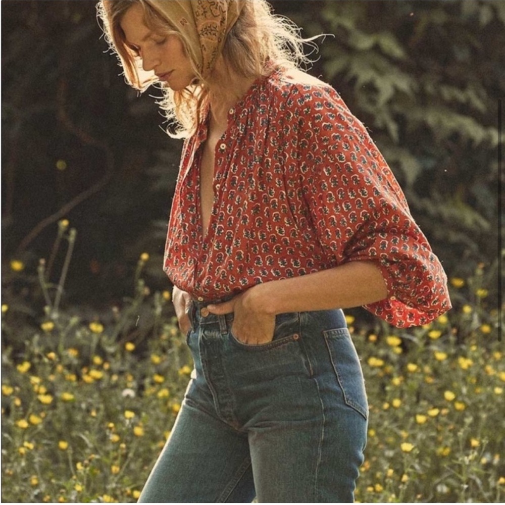 Doen Jane Poet Blouse in Calico Canyon Blooms | SMALL